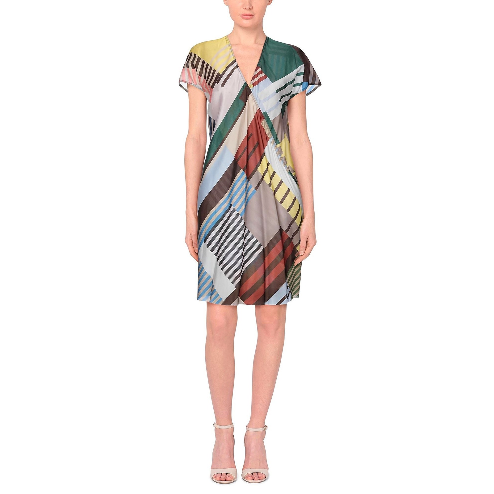 Rick Owens Womens Midi Dress Size Small Made In Italy $911 Cupro Multicolor